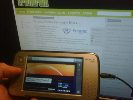 Fennec in front of Frandroid.com